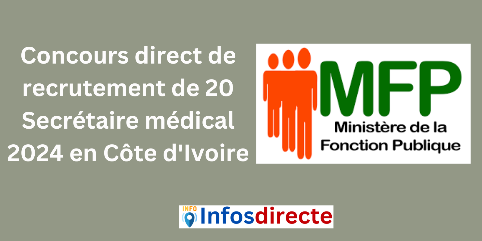 Concours direct de recrutement de 20 Secrétaire médical 2024 en Côte d'Ivoire