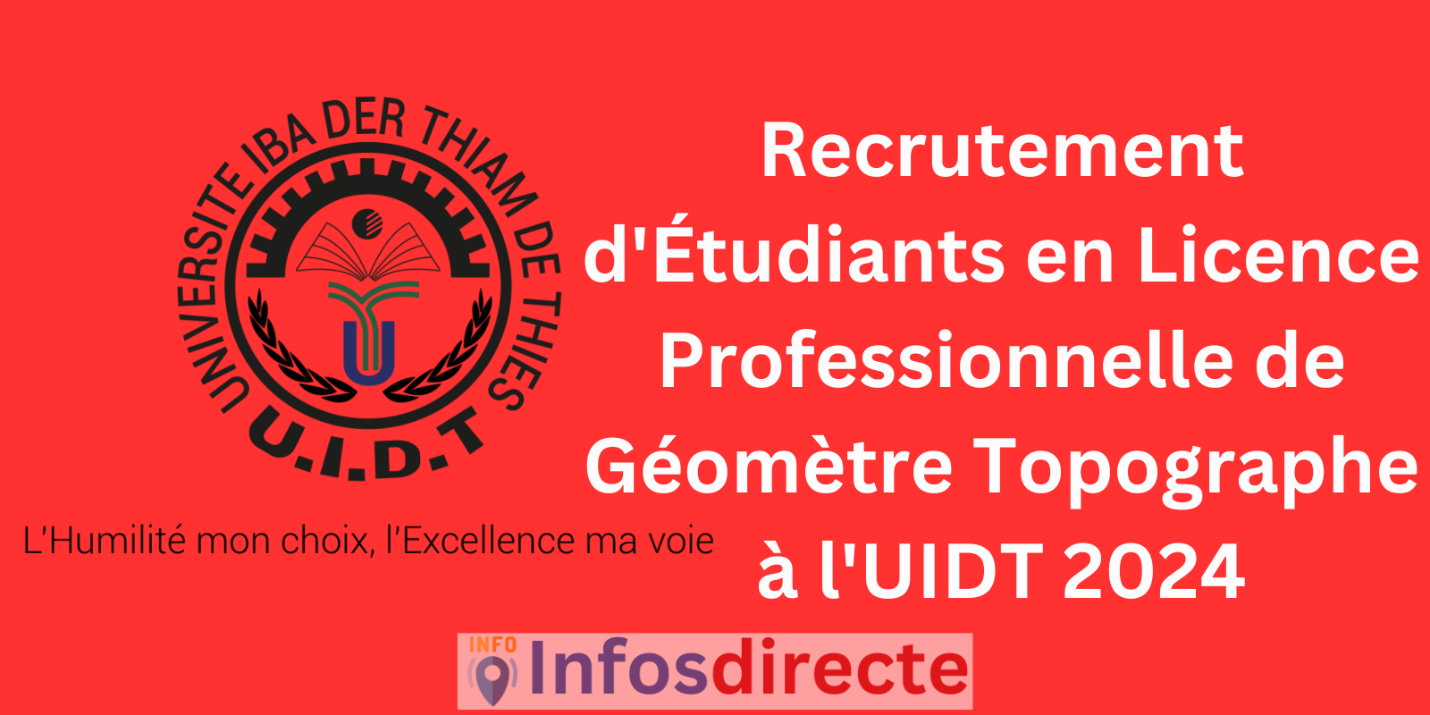 Recrutement d'Étudiants en Licence Professionnelle de Géomètre Topographe à l'UIDT 2024