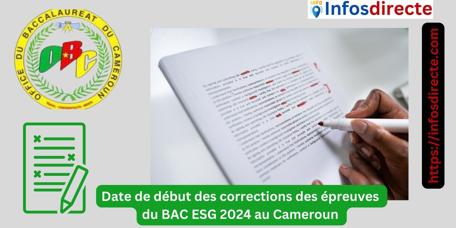 La date de début des corrections des épreuves du BAC ESG 2024 au Cameroun enfin connue