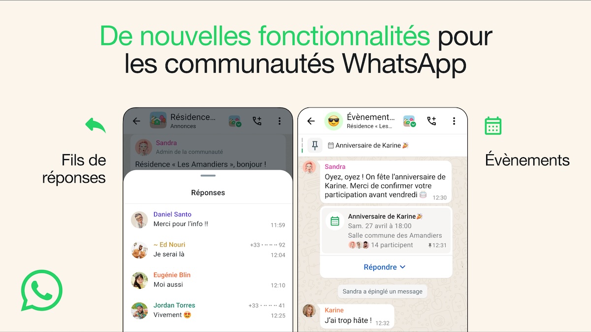 WhatsApp déploie sa fonction "Événements" pour tous les groupes