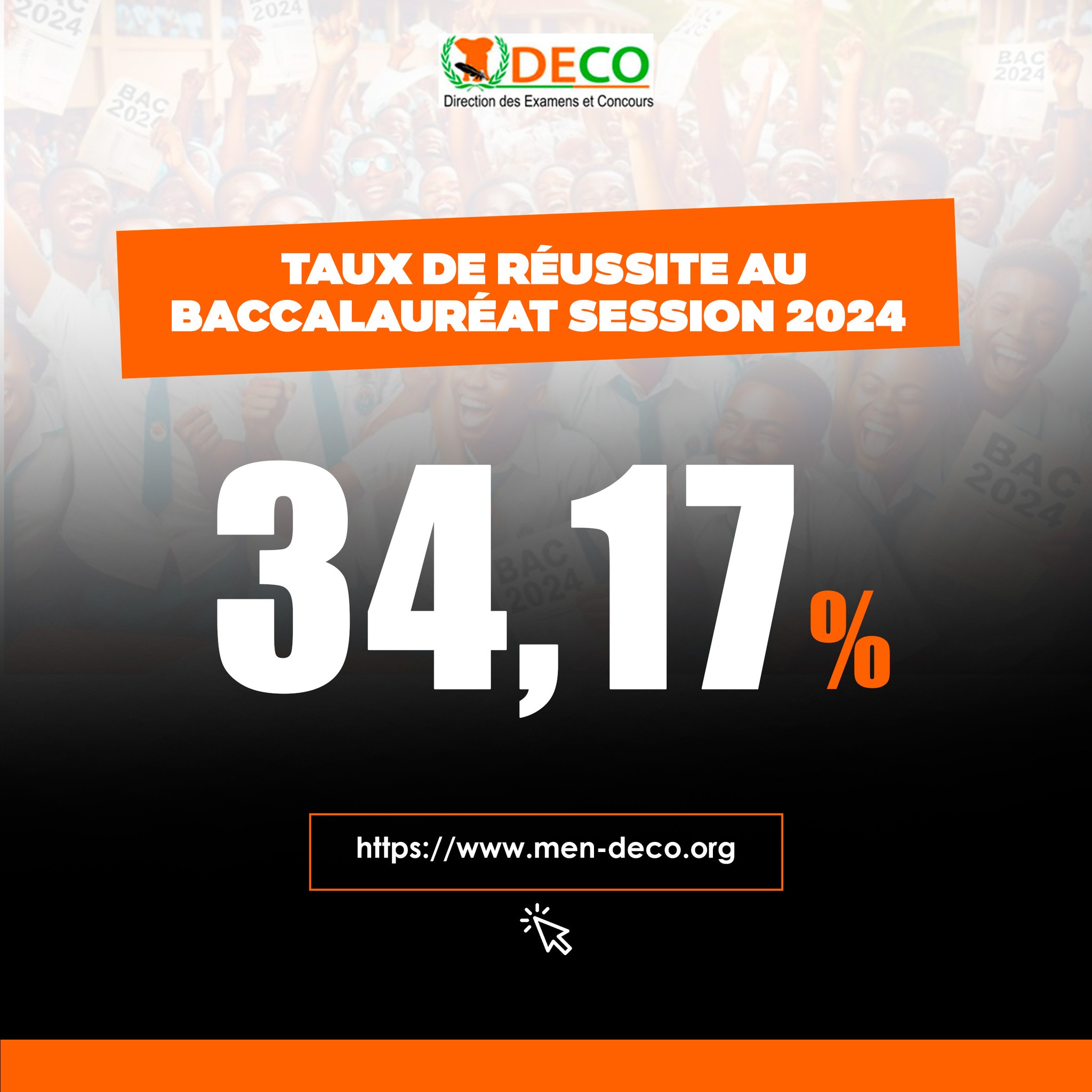 taux de réussite au BAC session 2024 en Côte d'Ivoire