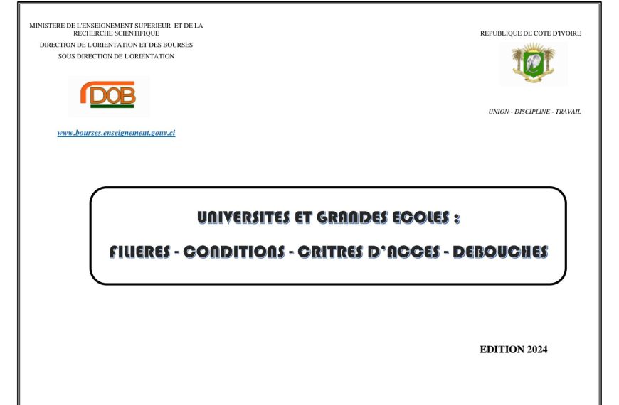 Conditions et critères d'accès aux Universités publics 2024 en Côte d'Ivoire