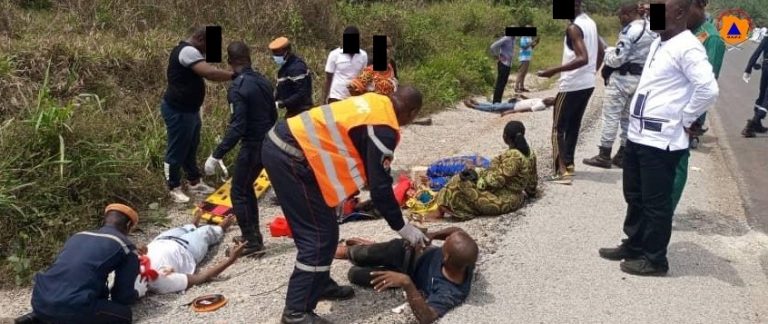 Terrible accident de la route à Ganaoni en Côte d'Ivoire : 87 blessés dont 35 graves