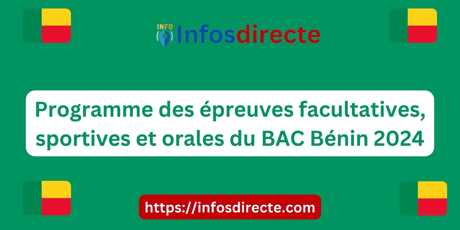 Programme des épreuves facultatives, sportives et orales du BAC Bénin 2024