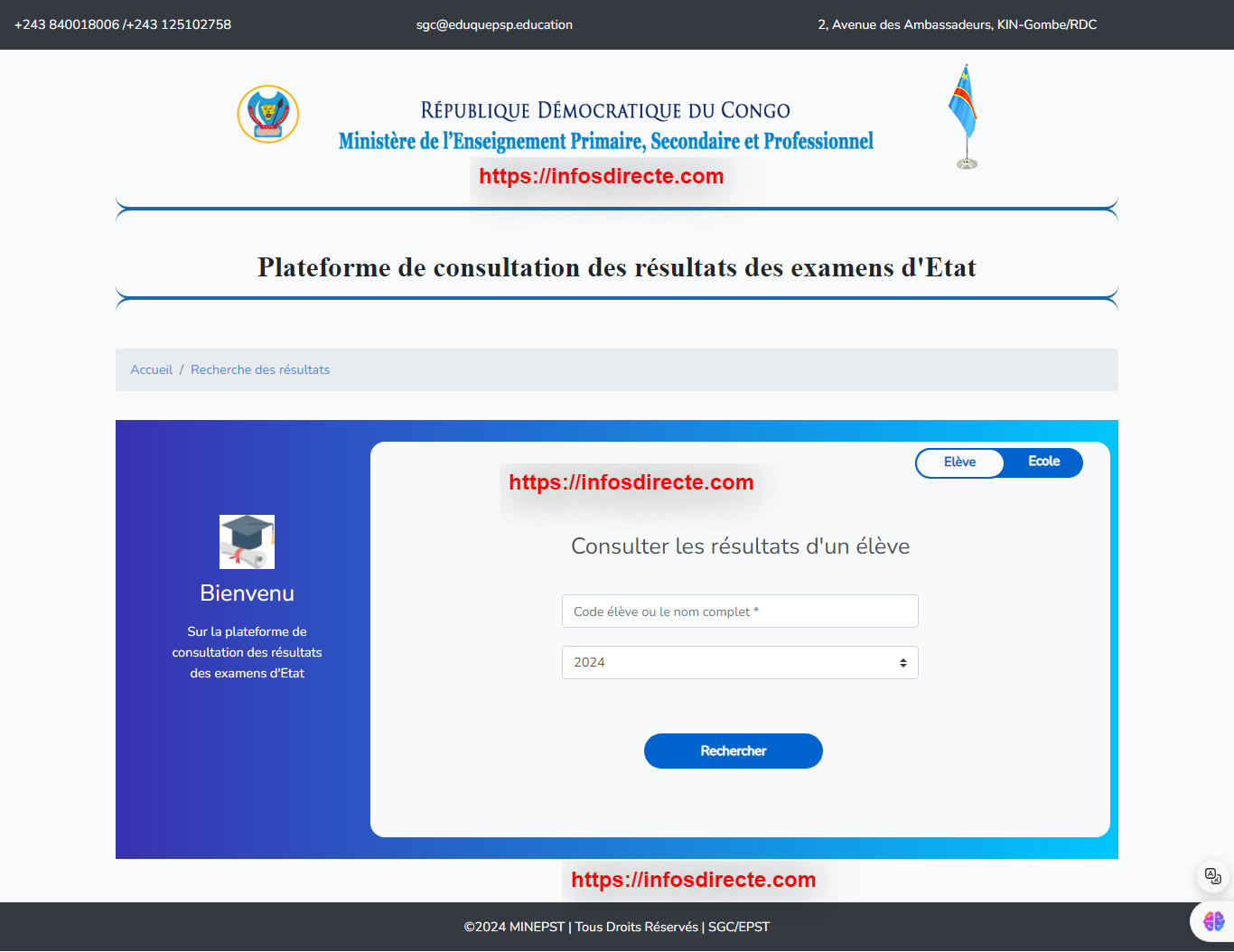 exetat.minepst.gouv.cd - La Plateforme de consultation des résultats des examens d'Etat en RDC