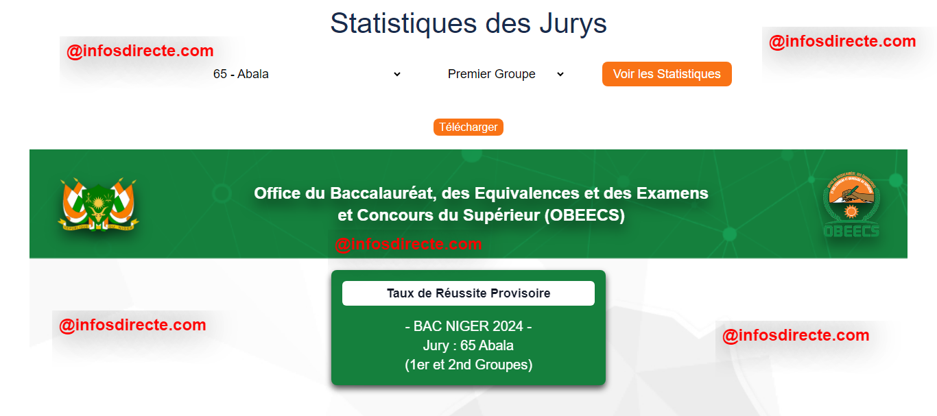 Résultats Provisoires du Baccalauréat Niger 2024 à Abala : 37,74% de taux de réussite pour le jury 65