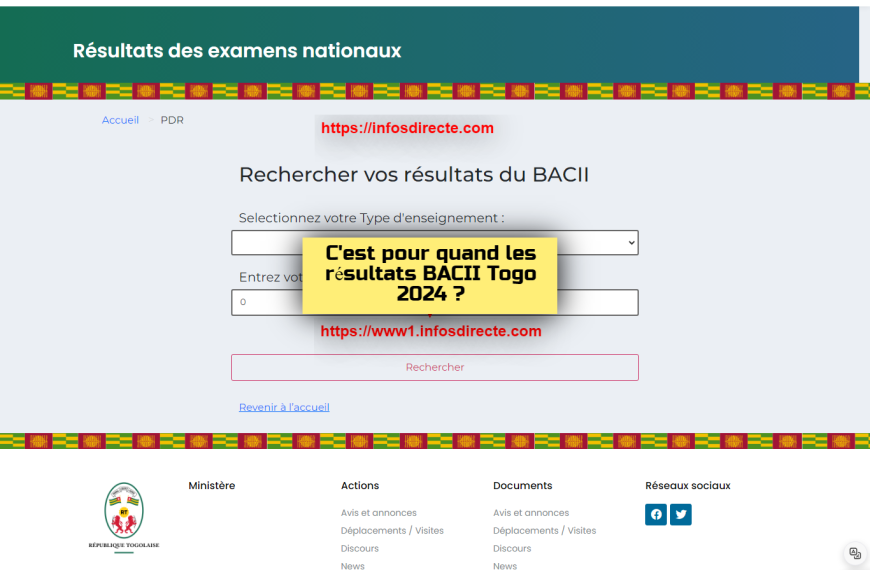 résultats BAC II Togo 2024