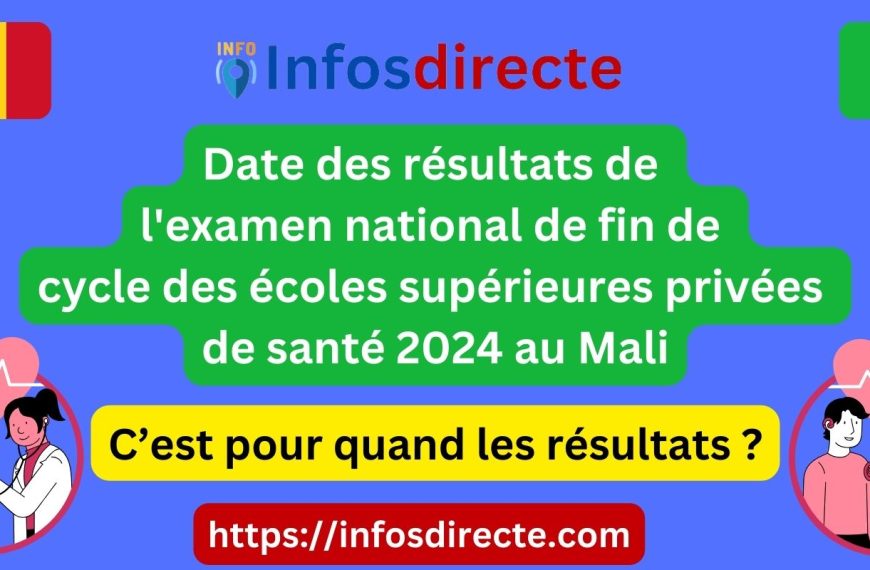 Date des résultats de l'examen national de fin de cycle des écoles supérieures privées de santé 2024 au Mali